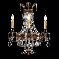 Бра со стеклянными бусами и подвесками на патинированном бронзовом каркасе - bad/370