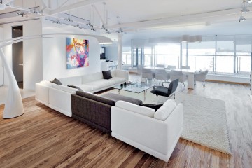 Белая гостиная с обеденной зоной - lof/598