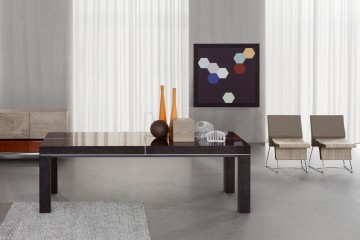 Стол цвета мокко с серебристыми полосками на столешнице - lof/127
