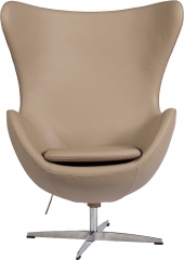Кресло Ellipse Chair темно-бежевая кожа - dgh/0477