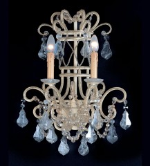 Бежевое фигурное бра со стеклянными подвесками - bad/389