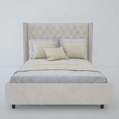 Кровать Fairy-2 с кантом из гвоздиков бежевая - dgh/0780