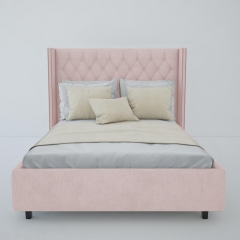 Кровать Fairy-2 розовая с кантом из гвоздиков - dgh/0785