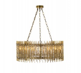 Подвесная люстра из латуни с хрустальными подвесками - bad/532