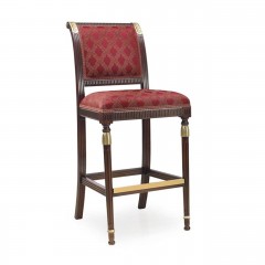 Стул на резном каркасе в узорчатой красной обивке - svd/727