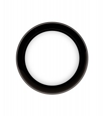 Круглое зеркало в черной раме с резным позолоченным декором - bcd/110