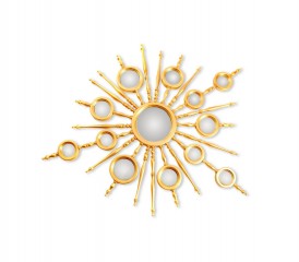 Декоративное позолоченное зеркало-солнце - bcd/120