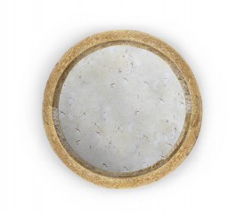 Круглое зеркало в объемной золотистой филигранной раме - bcd/174