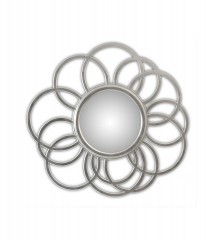 Зеркало в серебристой раме из перекрещенных колец - bcd/119