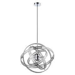 Хромированная люстра с хрустальными бусами - sef/0683