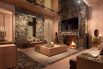 Гостиная в коричневых и персиковых тонах - fmf/047