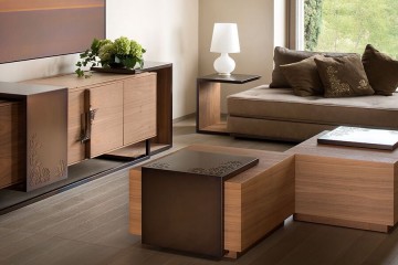 Светло-ореховая гостиная с цветочным декором - fmf/022