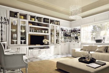 Белая гостиная с барным шкафом - mrt/024