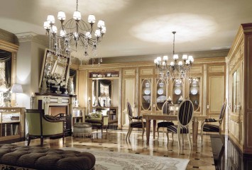 Бежевая столовая с камином - mrt/031