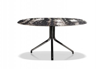 Стол с черно-белой мраморной столешницей - min/412