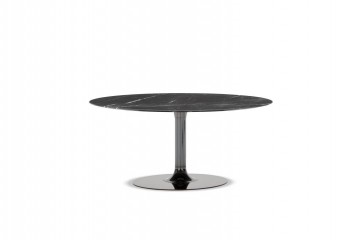 Черный мраморный стол на металлической ножке - min/394