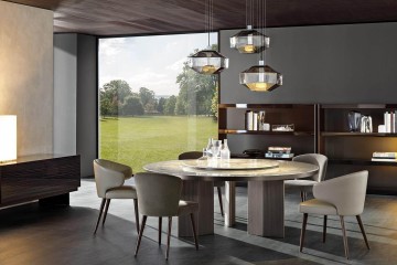 Белый мраморный стол с поворотной подставкой - min/408