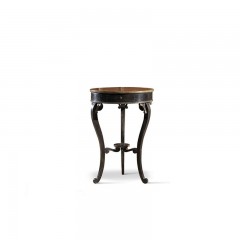 Черный столик с ящиком и ореховой столешницей - vgf/593