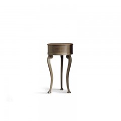 Глянцевый серо-коричневый столик с ящиком - vgf/598