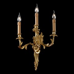 Фигурное позолоченное бра на ножке с 3 свечами - bad/398