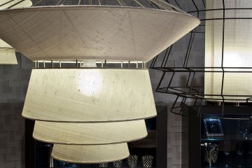 Люстра из светлого текстиля - ctn/373