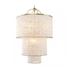 Каскадная люстра из подвесок кремового оттенка - bad/525