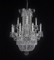 Фигурная люстра на декорированном каркасе с корзиной из гирлянд - bad/173