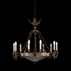 Люстра на 13 свечей на каркасе цвета античной бронзы - bad/026
