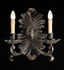 Темное патинированное бра с 2 светлыми свечами - bad/428