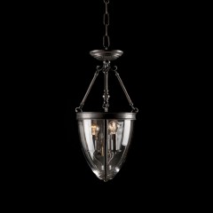 Люстра на темном каркасе с плафоном из прозрачного богемского стекла - bad/242