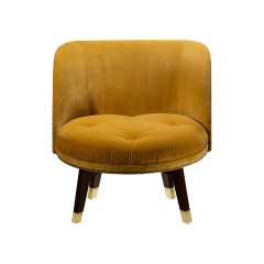 Желтое бархатное кресло с круглым сиденьем - bad/460
