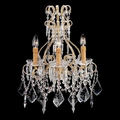 Хрустальное бра с 3 свечами в резных розетках - bad/362