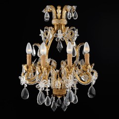 Позолоченное бра на 4 свечи с цветочным декором - bad/360