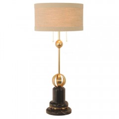 Бежевая лампа на черном мраморном пьедестале - bad/554