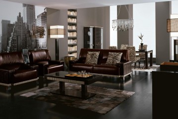 Стол цвета мокко с декорированной серебристой царгой - fln/036