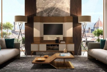 Дизайнерский стол орехового оттенка - fln/189