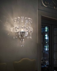 Стильное бра с прозрачными стеклянными завитками - scd/011