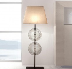 Торшер с 2 резными хрустальными дисками - gkn/136