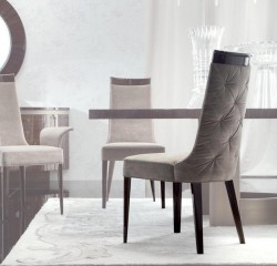 Бархатный стул с декорированной высокой спинкой - gkn/214