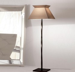 Торшер с фигурным абажуром на витой кованой ножке - gkn/121