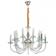 Стеклянная люстра с 16 свечами - mwl/348