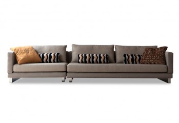 Современный прямой бежевый диван из 2 модулей - tna/261