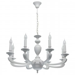 Белая люстра с фигурной опорой - mwl/203