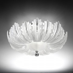 Круглая люстра из матированных стеклянных листьев - itl/323