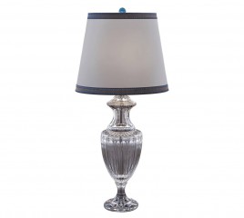 Лампа с белым абажуром в серо-голубой окантовке - itl/457