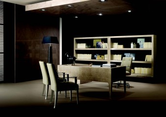 Бежевый кабинет с тисненой кожаной отделкой - mlb/461