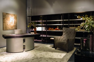 Кабинет в бежевой цветовой гамме с коричневыми акцентами - mlb/456