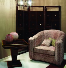 Глянцевая трехстворчатая черная ширма - eld/279