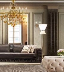 Торшер с фигурным белым плафоном - fmi/235