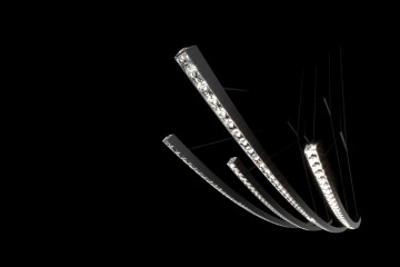 Горизонтальная светодиодная люстра со стеклянными кристаллами - mni/001